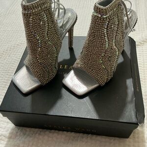 Azalea Wang Silver Embellished Women's Heels